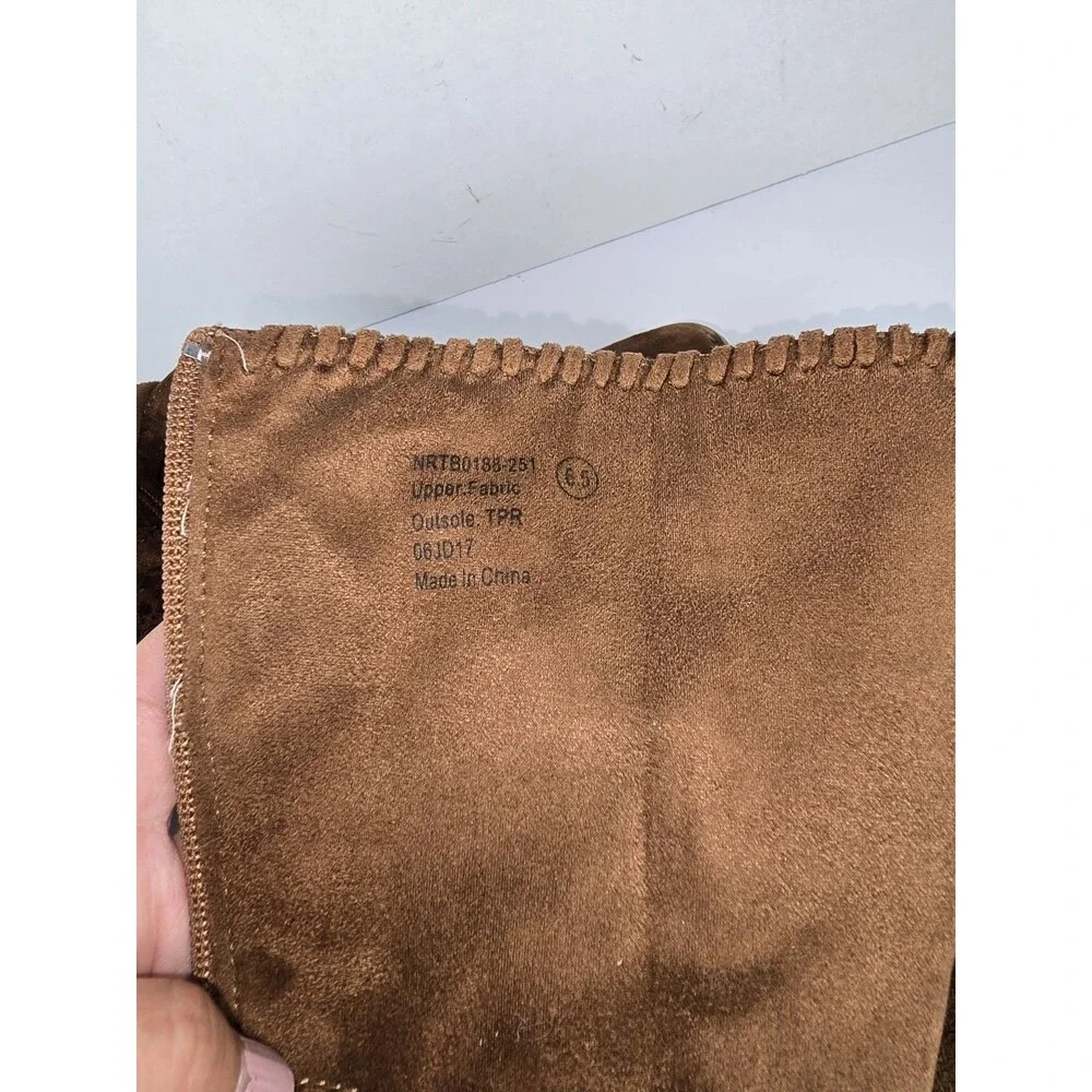 Not Rated Over The Knee Boots Womens Size 6.5 Brown Suede Block Heel Side Zip